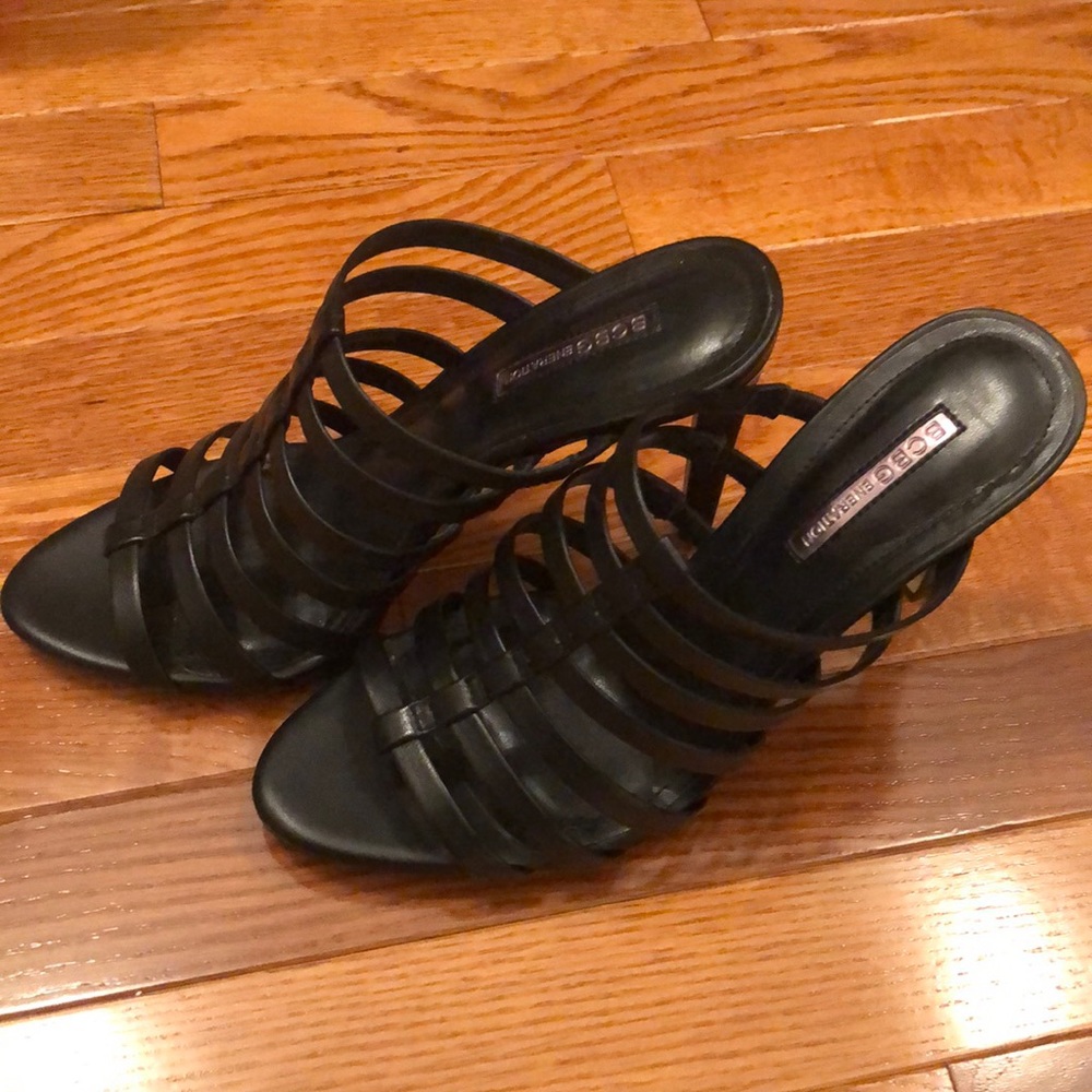 BCBG Callie Soft Nappa Silk Heeled Sandals